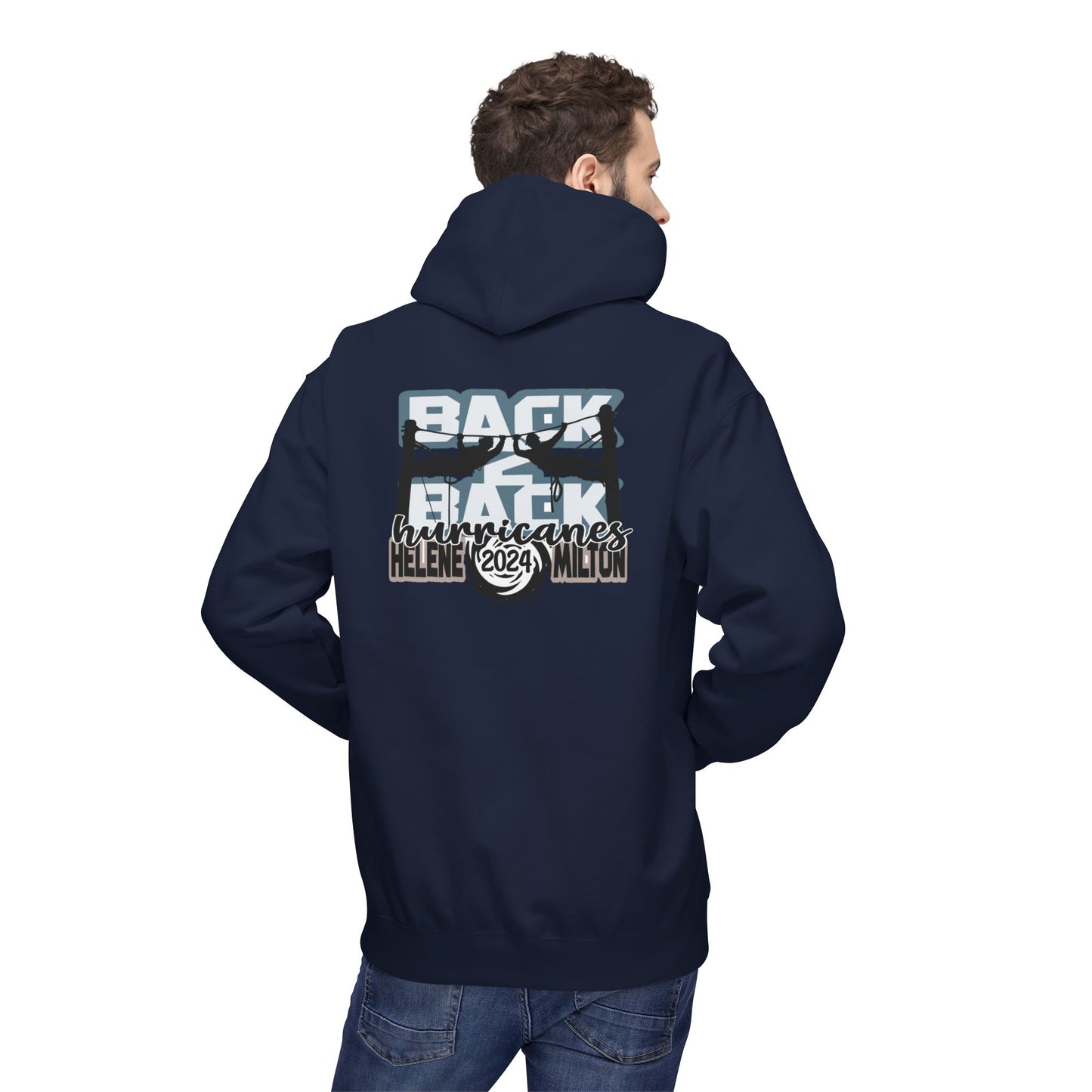2024 Hurricane Milton Helene Lineman Hoodie Unisex Midweight Softstyle Fleece Journeyman Apprentice Storm Crew Back to Back