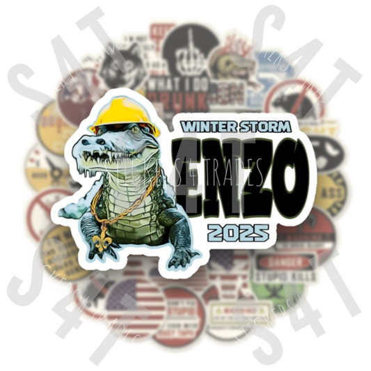 2025 Winter Storm Enzo Lineman Louisiana Hard Hat Sticker USA Fleur de Lis