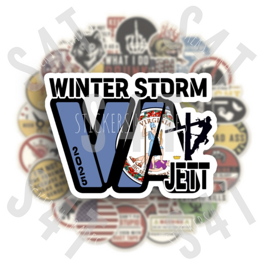 2025 Winter Storm Jett Lineman Virginia Hard Hat Sticker USA