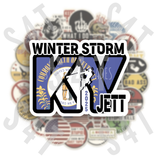 2025 Winter Storm Jett Lineman Kentucky Hard Hat Sticker USA
