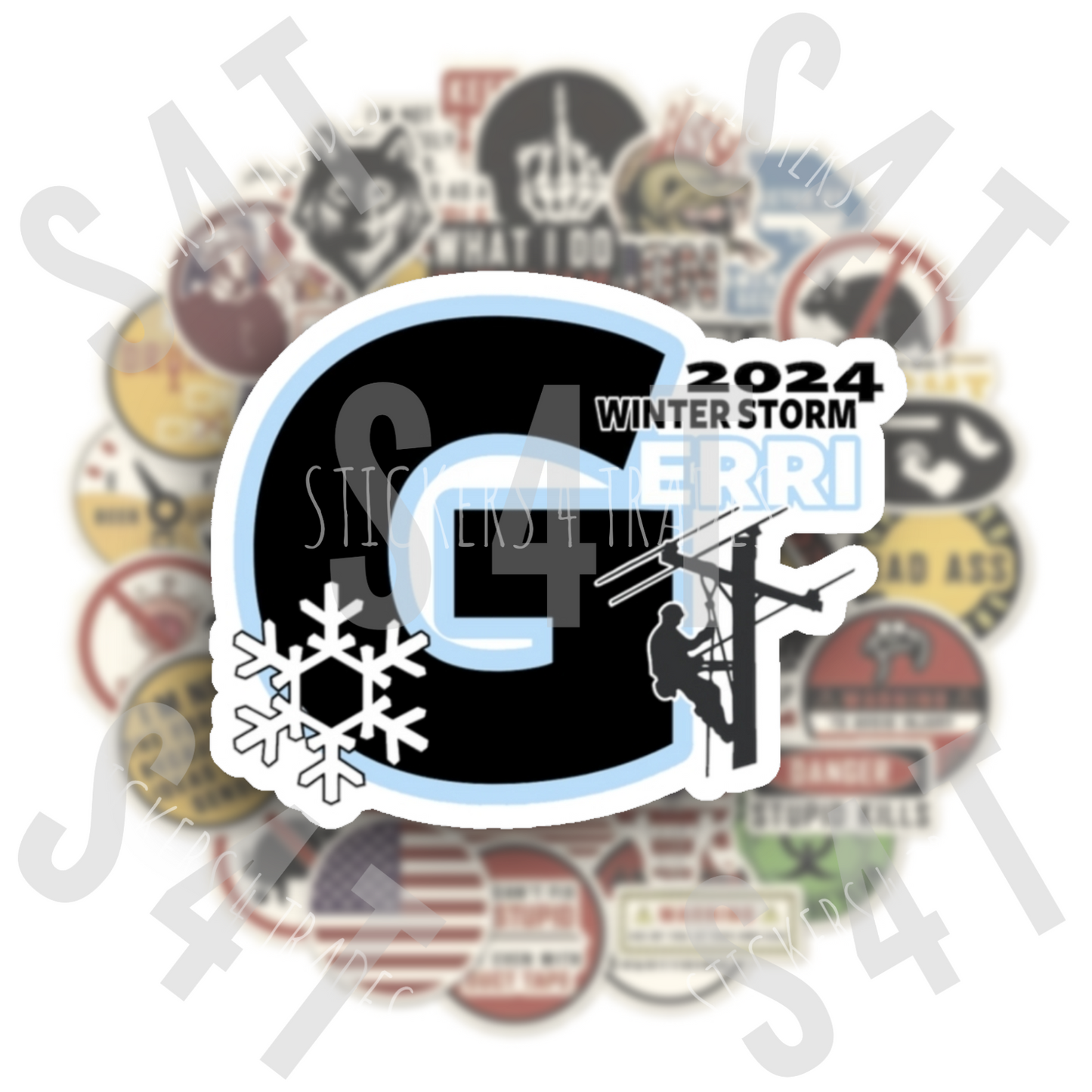 2024 Winter Storm Gerri Lineman Hard Hat Sticker USA