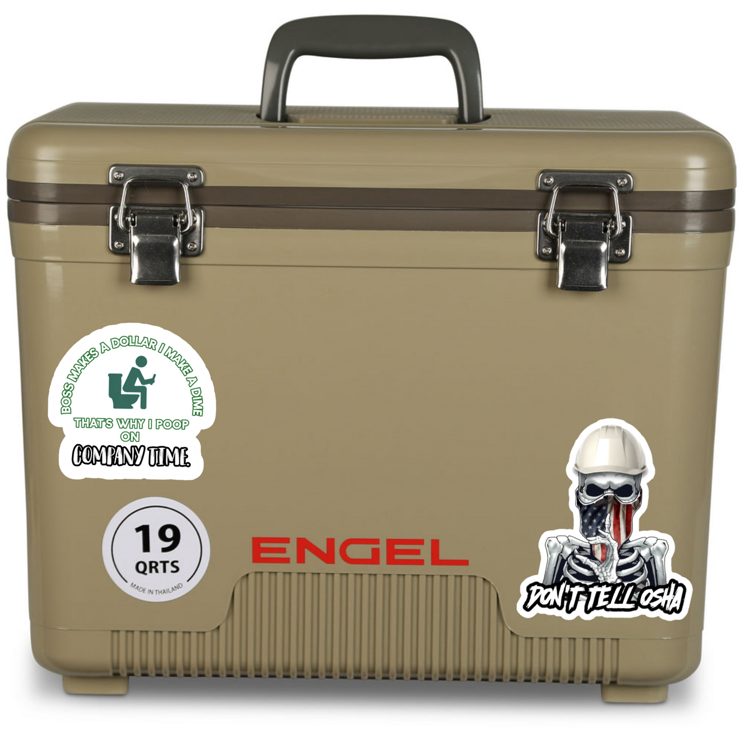 Poop on Company Time Funny Hard Hat Sticker Blue Collar Decal