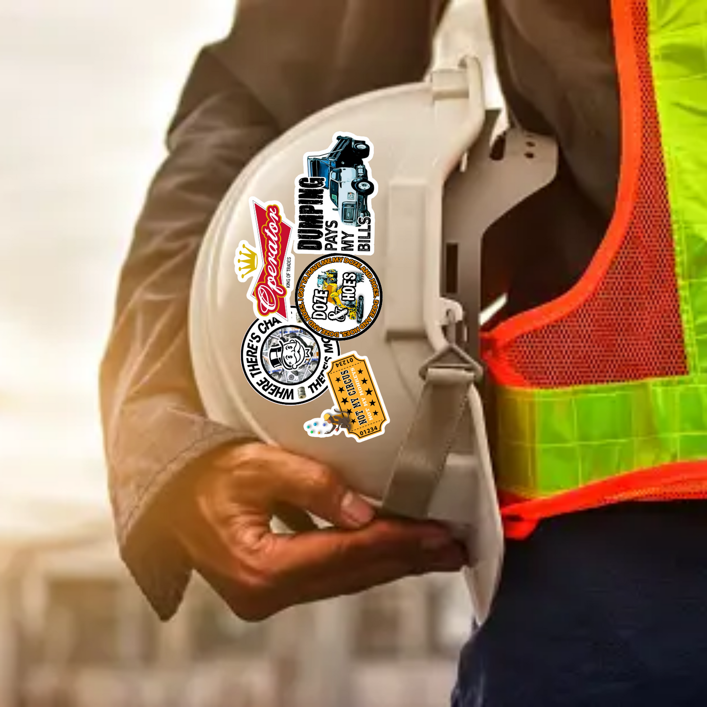 Dumping Pays My Bills Electrician Hard Hat Sticker Dump Truck Decal Badge Funny