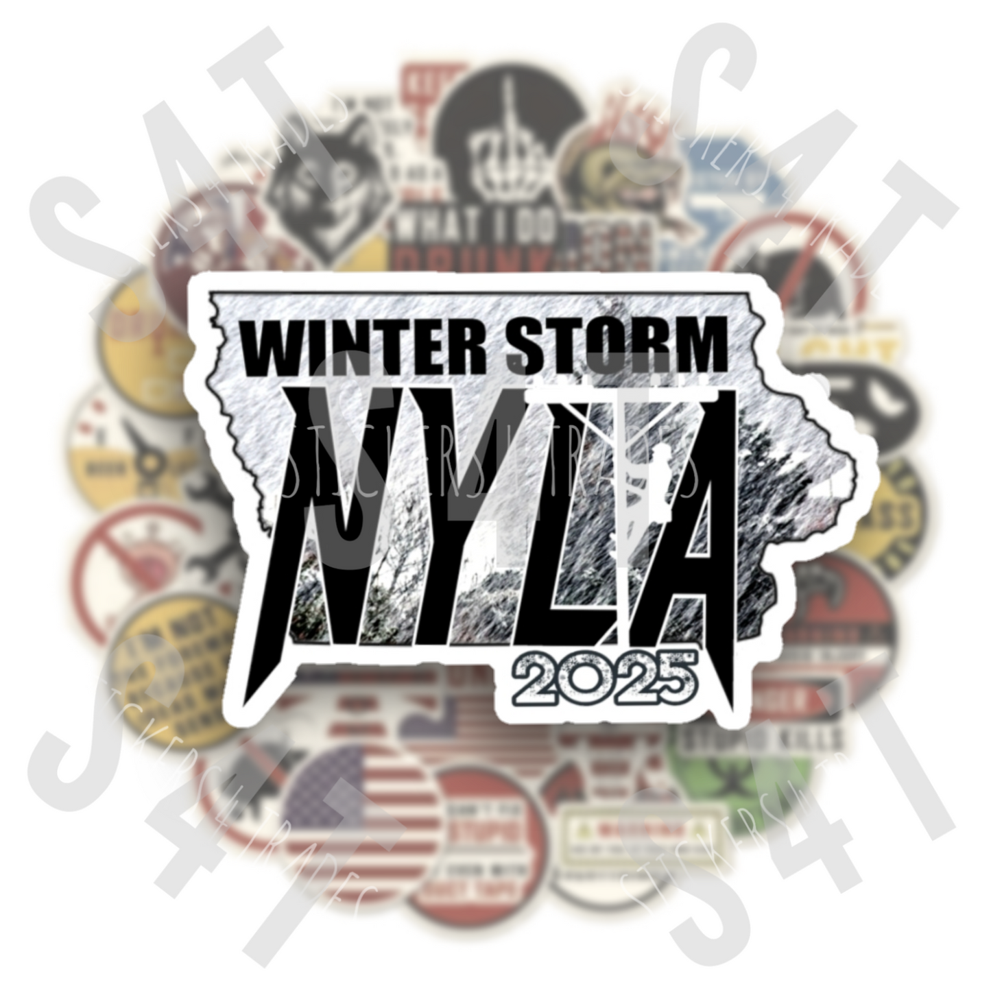 2025 Winter Storm Nyla Lineman Iowa Hard Hat Sticker USA