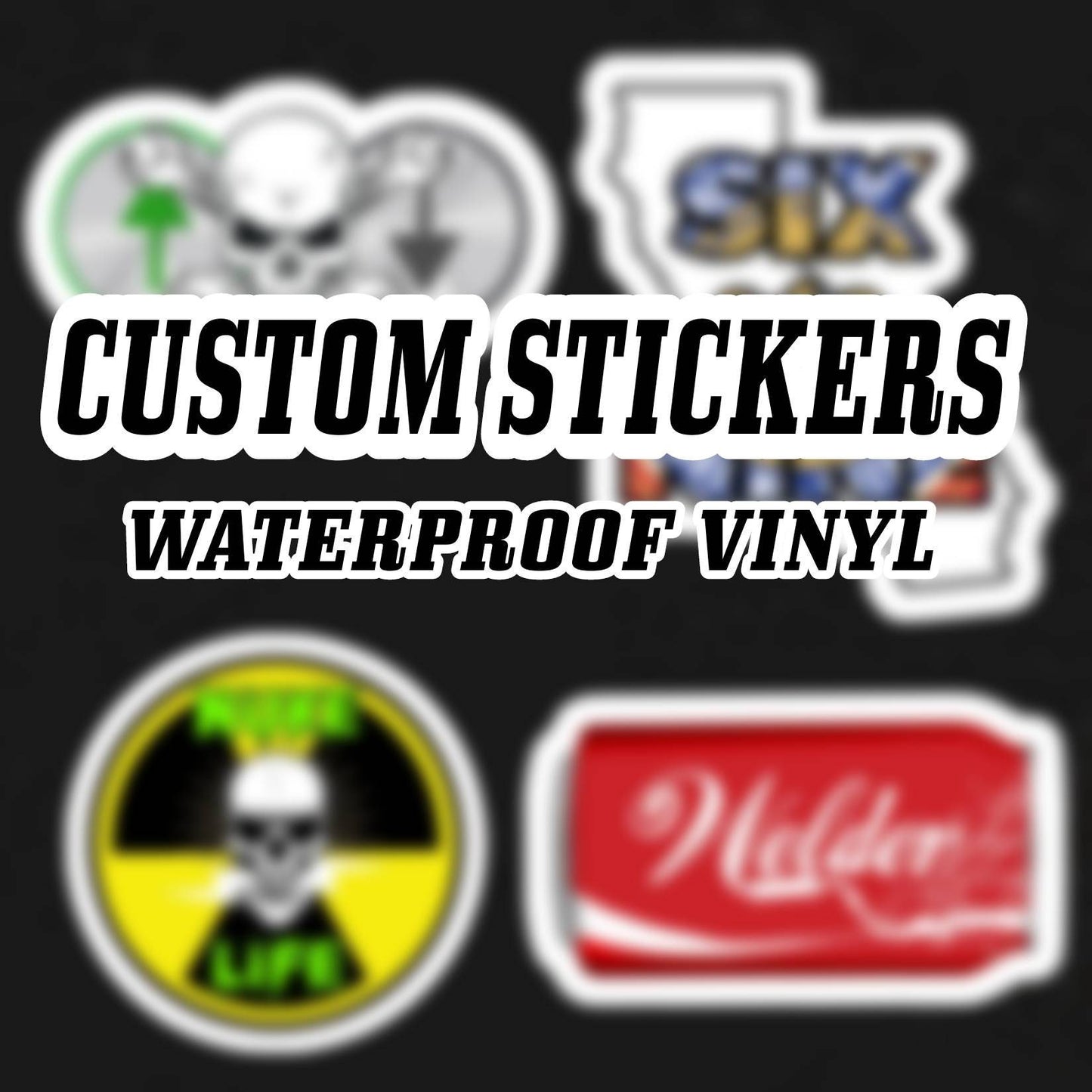 50 / 100 Custom Stickers, Waterproof Vinyl, Contour Cut, Any Shape, Your Logo Design Here