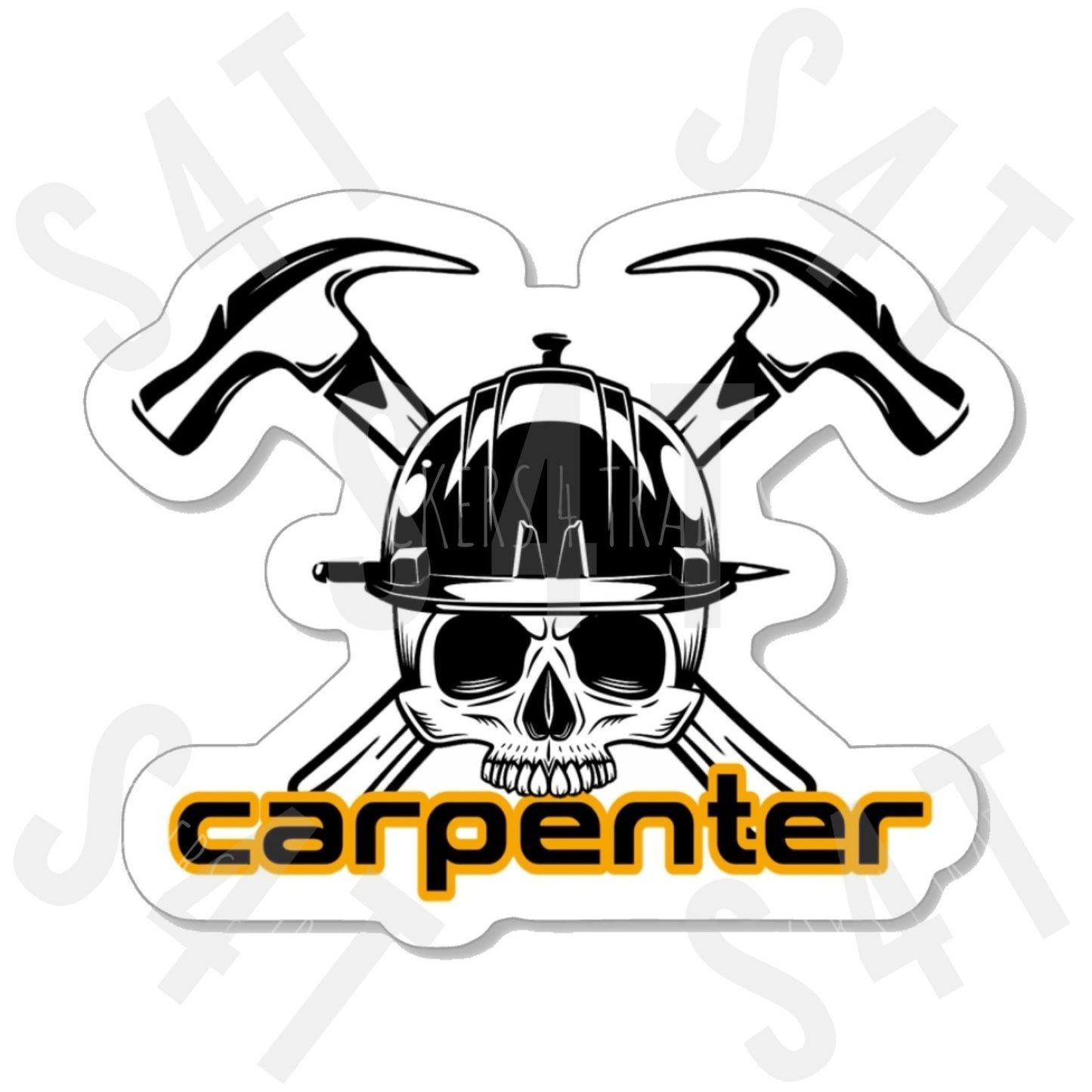 Carpenter Skull Sticker Hard Hat Decal Gift for Husband Boyfriend Lunchbox