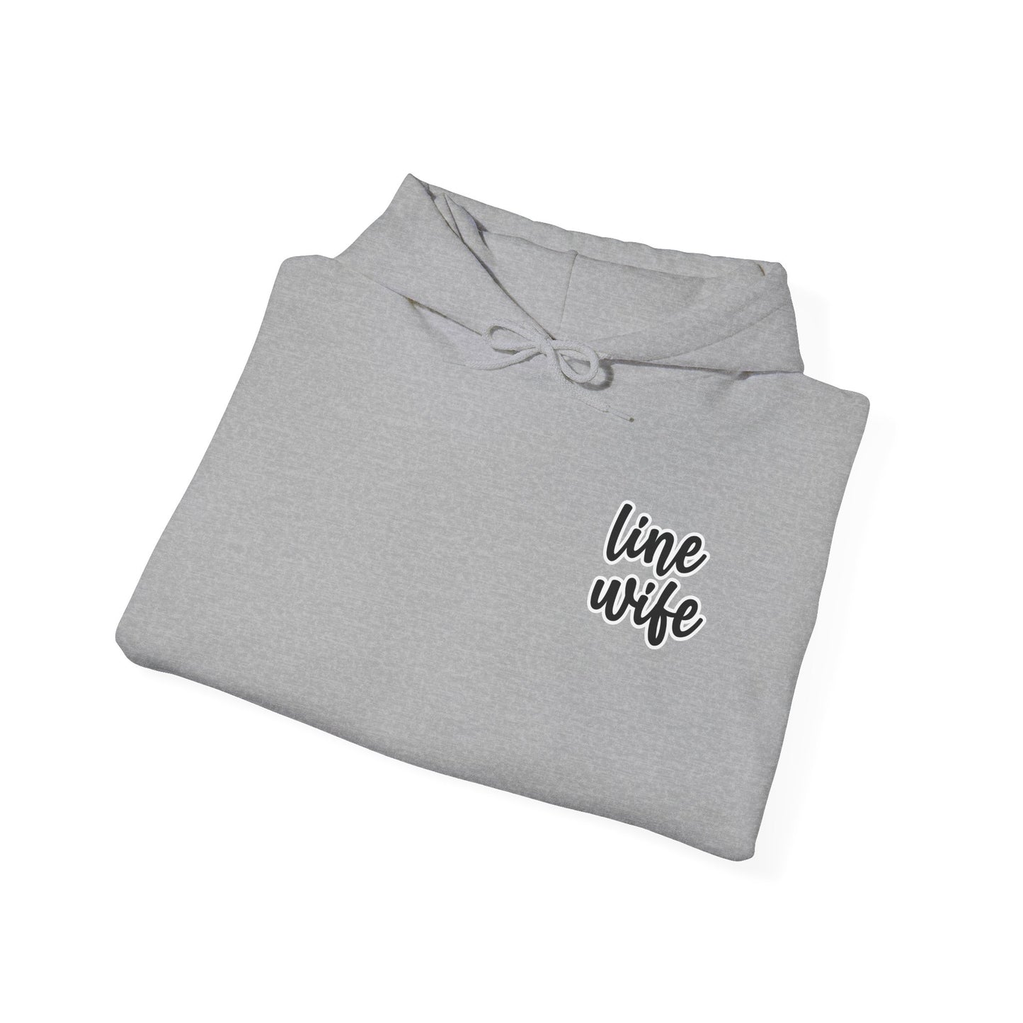 Funny Line Wife Hoodie He Works the Pole So I Don't Have to Unisex Heavy Blend™ Hooded Sweatshirt