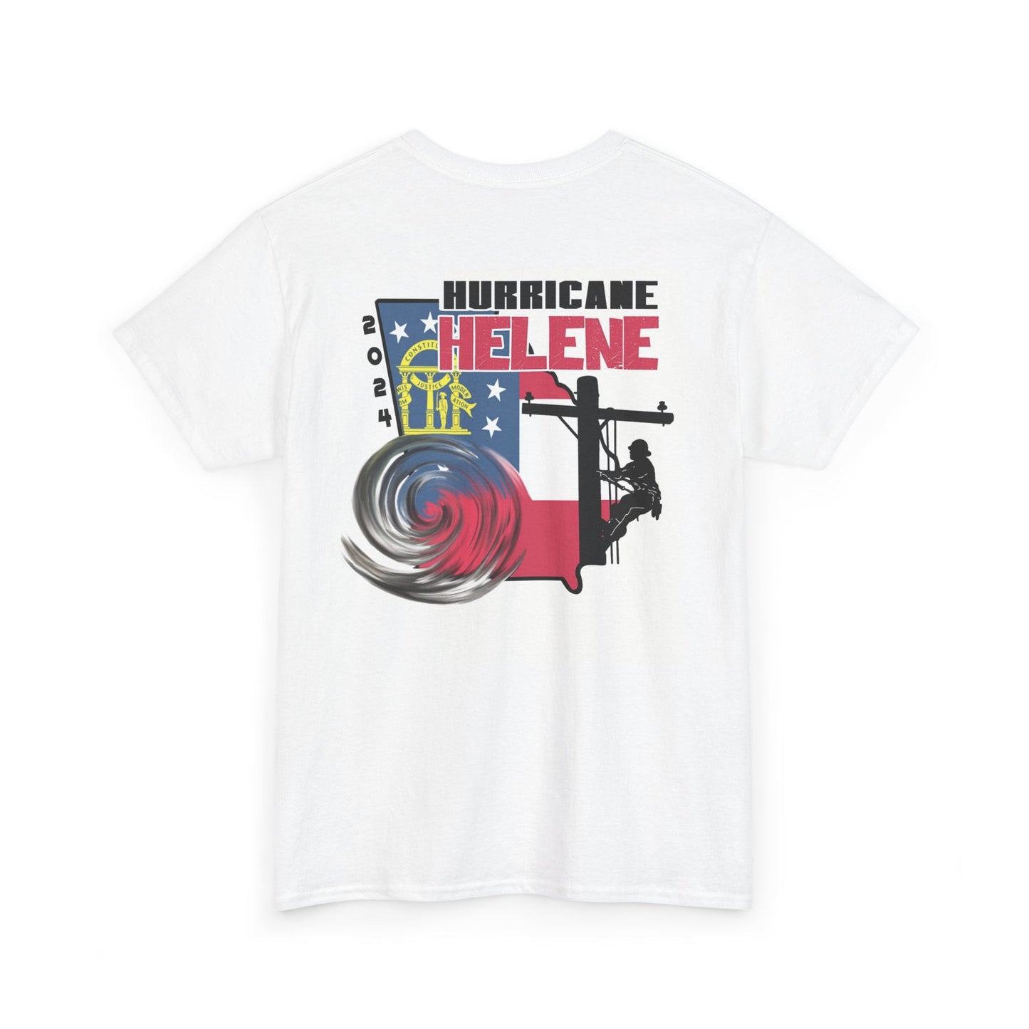 Hurricane Helene Georgia Lineman Unisex Heavy Cotton Tee Storm Crew