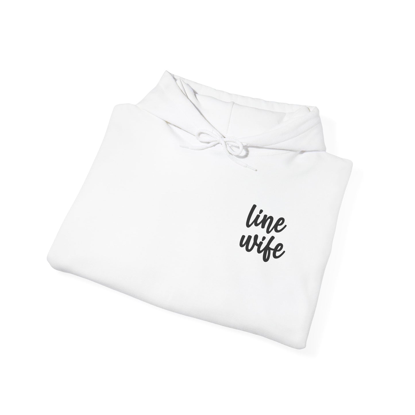 Funny Line Wife Hoodie He Works the Pole So I Don't Have to Unisex Heavy Blend™ Hooded Sweatshirt