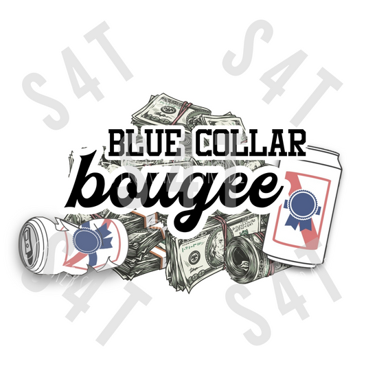 Blue Collar Bougee Hard Hat Sticker Vinyl Decal Construction Union Laptop Cell Phone Case Tablet Blue Collar Jobsite