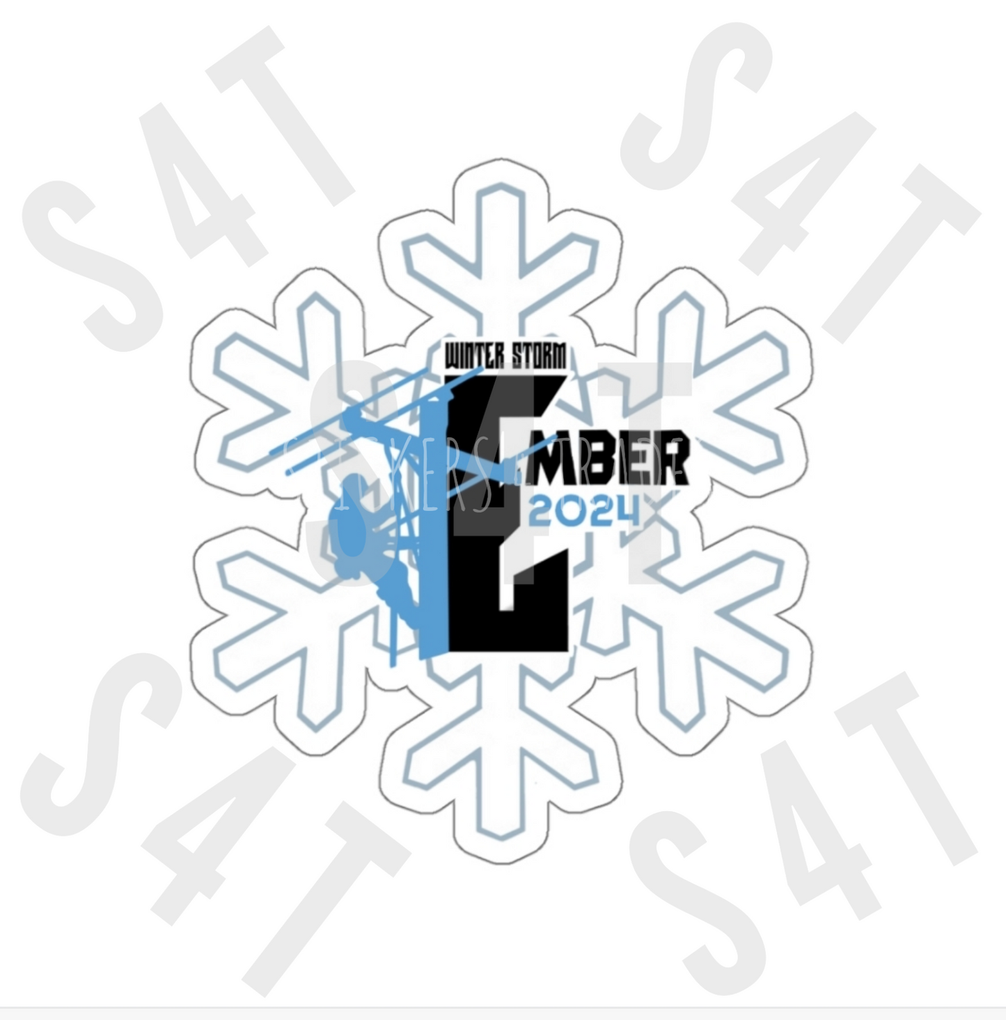 2024 Winter Storm Ember Lineman Hard Hat Sticker