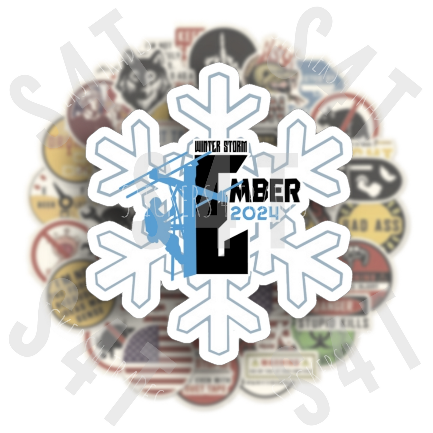 2024 Winter Storm Ember Lineman Hard Hat Sticker