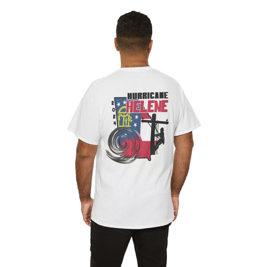 Hurricane Helene Georgia Lineman Unisex Heavy Cotton Tee Storm Crew