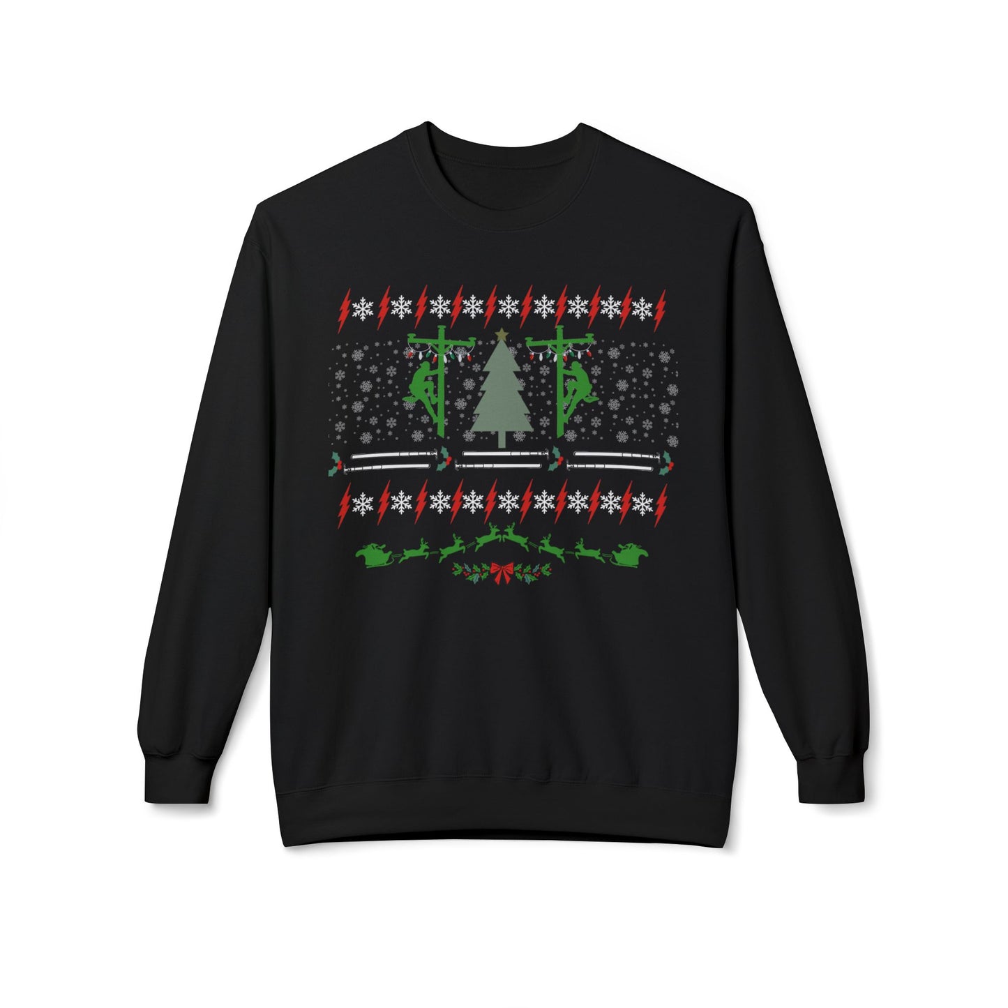 Lineman Ugly Christmas Sweater Sweatshirt Unisex Midweight Softstyle Fleece Crewneck