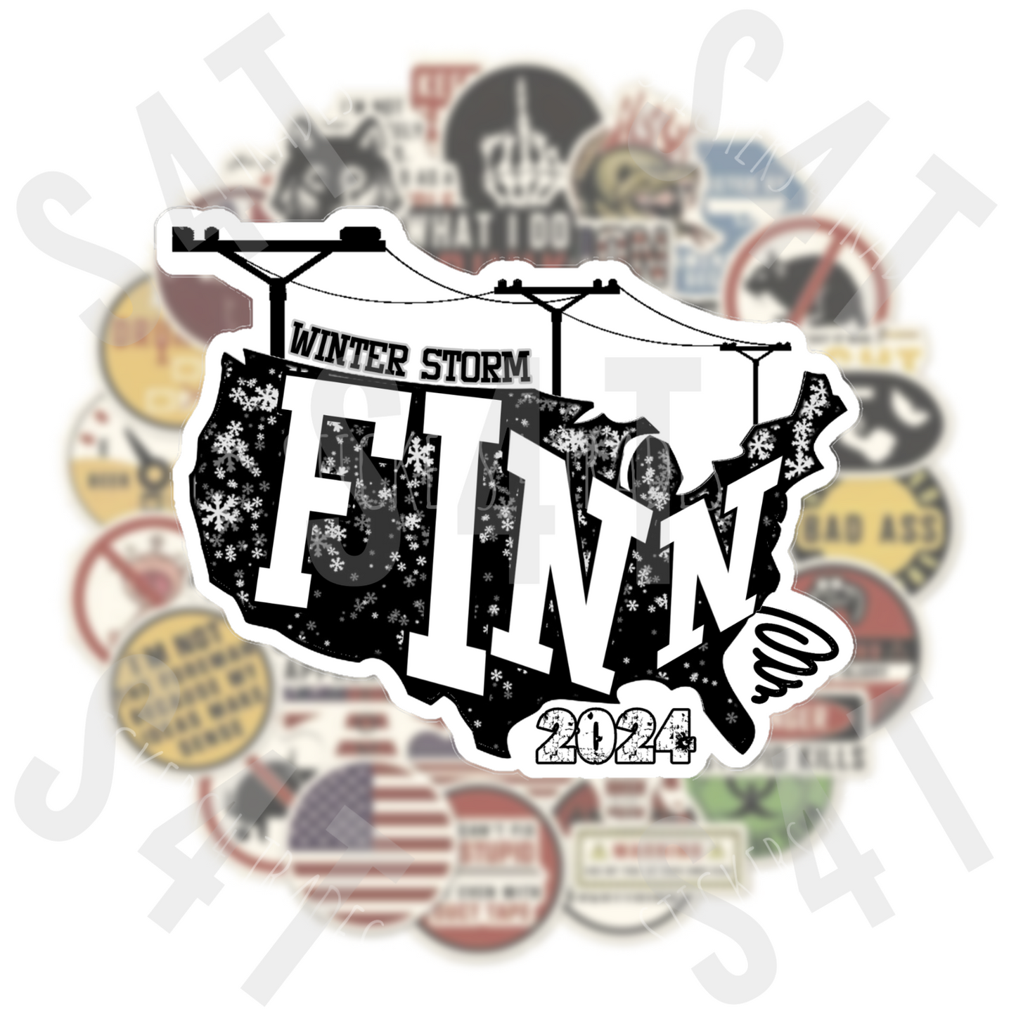 2024 Winter Storm Finn Lineman Hard Hat Sticker USA