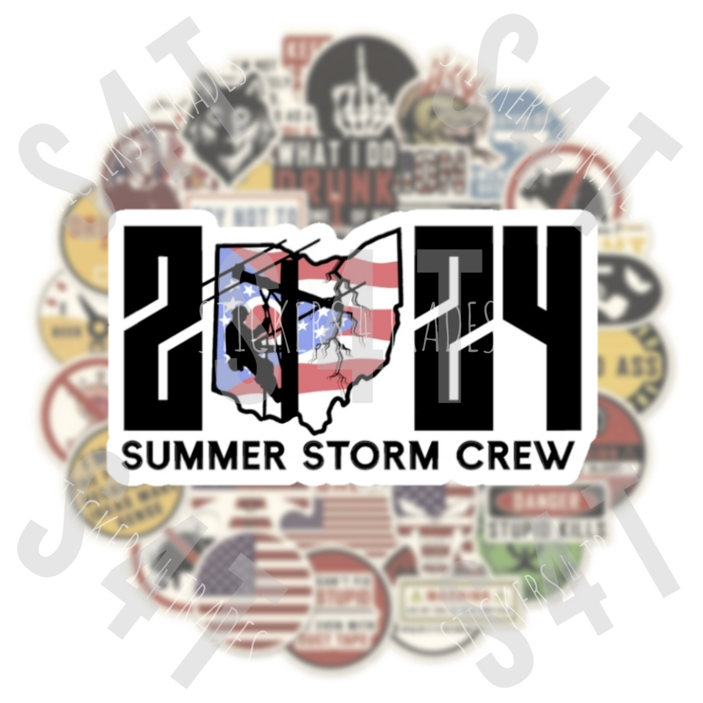 2024 Ohio Summer Storm Crew Lineman Hard Hat Sticker Gift Union