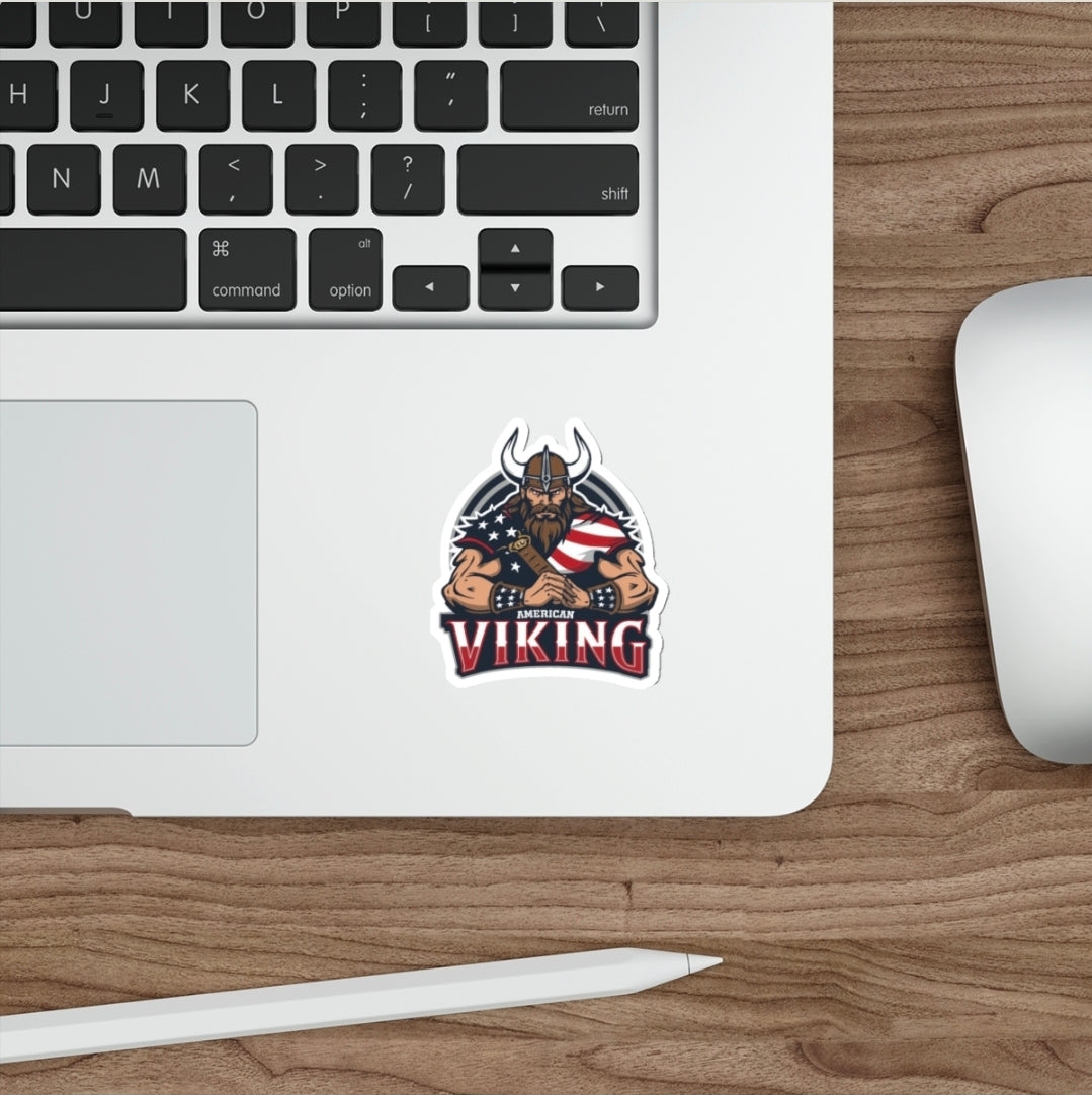 American Viking Hard Hat Sticker Decal Blue Collar Badge