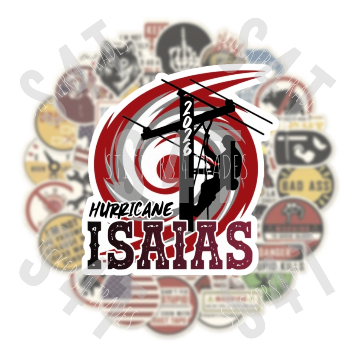2026 Hurricane Isaias Lineman Hard Hat Sticker Journeyman Tropical Storm Gift Union