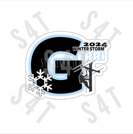 2024 Winter Storm Gerri Lineman Hard Hat Sticker USA