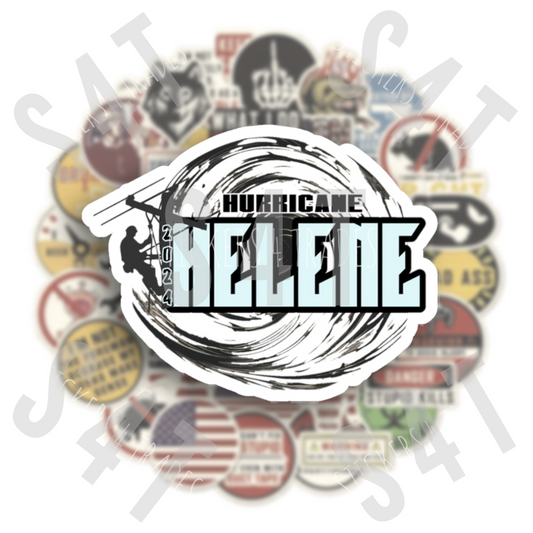 2024 Hurricane Helene Lineman Hard Hat Sticker Stateless Tropical Storm Gift Union