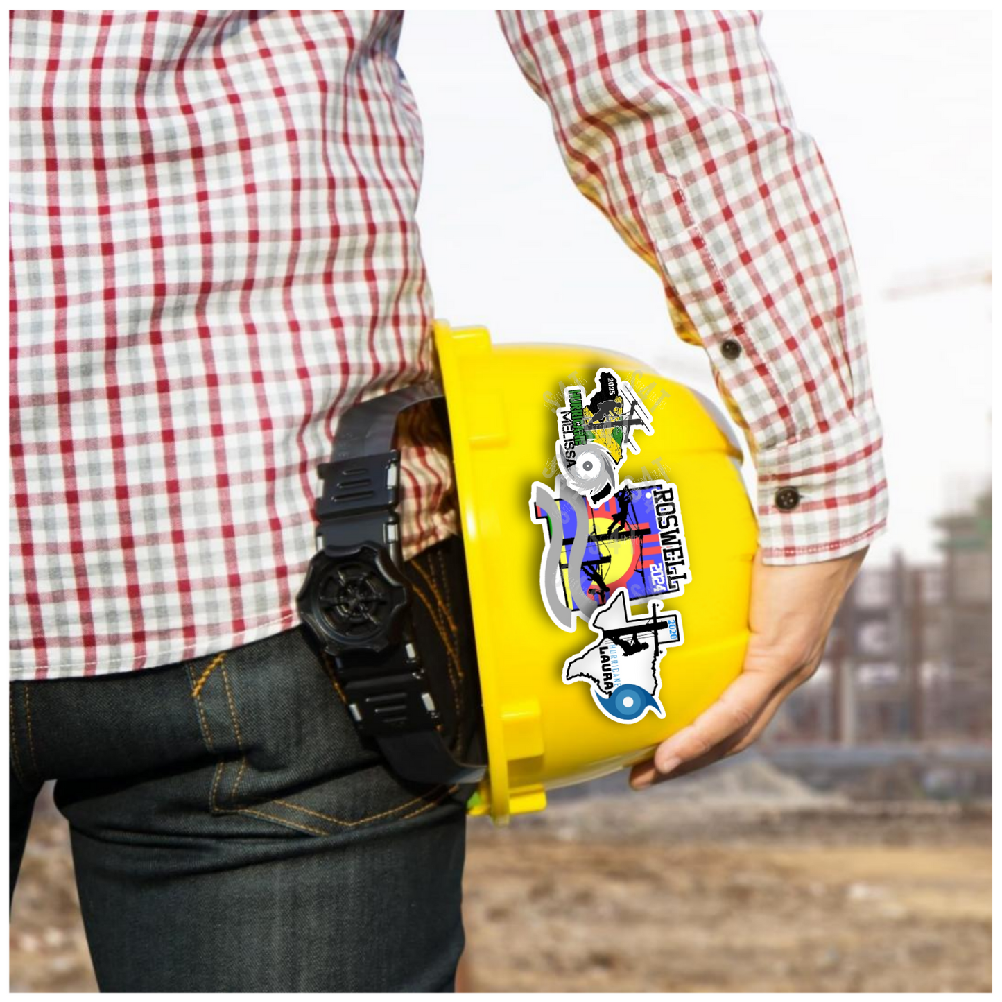 2025 Hurricane Melissa Lineman Hard Hat Sticker Journeyman Tropical Storm Gift Union