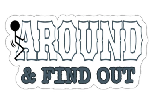 F*** Around and Find Out Hard Hat Sticker Funny Decal Waterproof Vinyl Construction Gift for Husband Boyfriend Blue Collar Crew