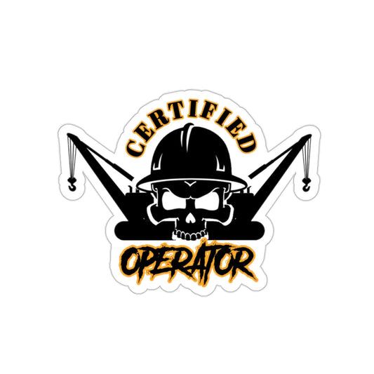 Operator Skull Hard Hat Sticker Gift for Husband Boyfriend Crew Lunchbox Energy Waterproof CAT