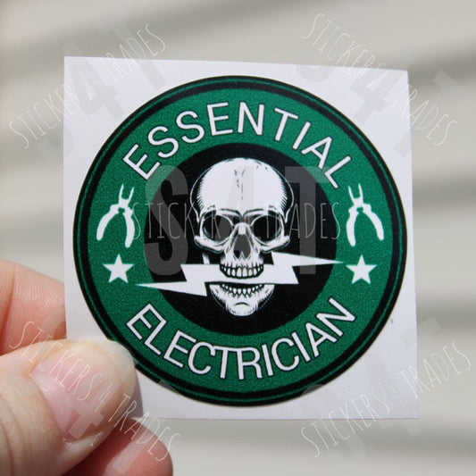 Essential Electrician Hard Hat Sticker Vinyl Decal Union Wireman Lunchbox Phone case Bumper sticker