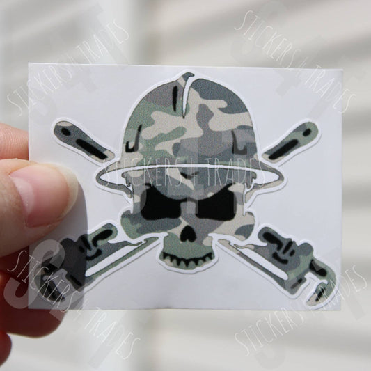 Pipefitter Plumber Camo Hard Hat Sticker Decal Blue Collar Union Lunchbox Laptop Fitter Waterproof Vinyl Decal