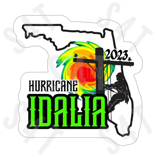 2023 Hurricane Idalia Lineman Hard Hat Sticker Tropical Storm Florida Gift Union