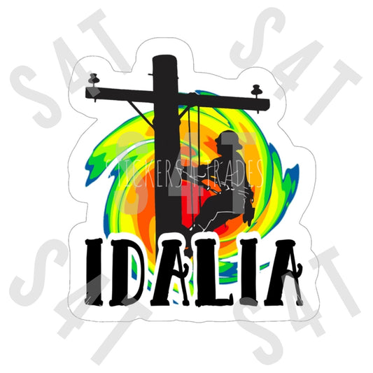 2023 Hurricane Idalia Lineman Hard Hat Sticker Tropical Storm Georgia South Carolina Gift Union