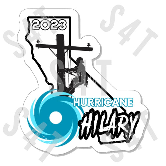 2023 Hurricane Hilary Lineman Hard Hat Sticker Tropical Storm California Gift Union San Diego