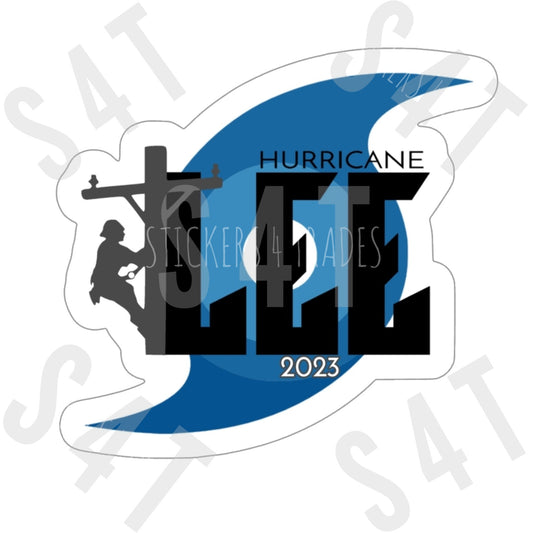 2023 Hurricane Lee Lineman Hard Hat Sticker Tropical Storm Cyclone East Coast New England